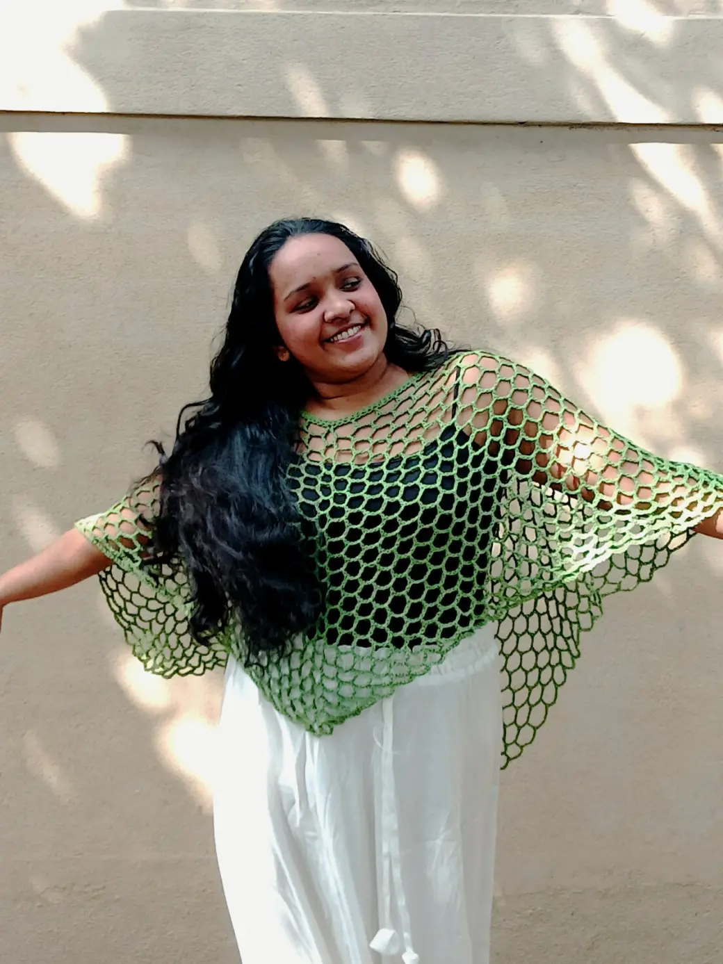 The 1st ever wearable I made. In love with the poncho 😭❤️