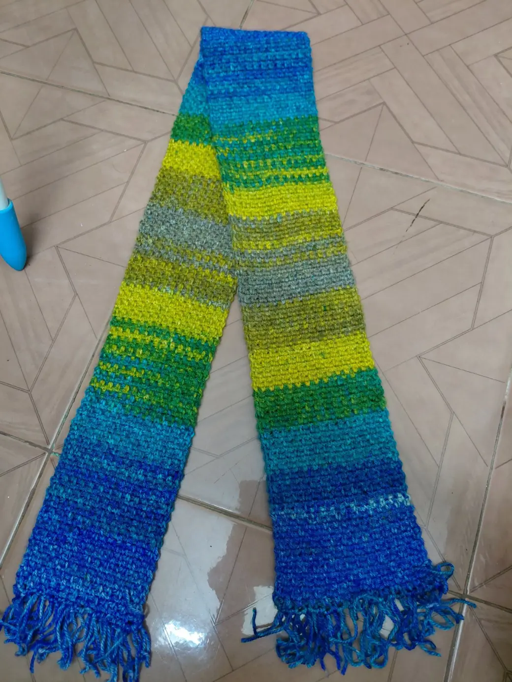 Fell in love with moss stitch with my first scarf