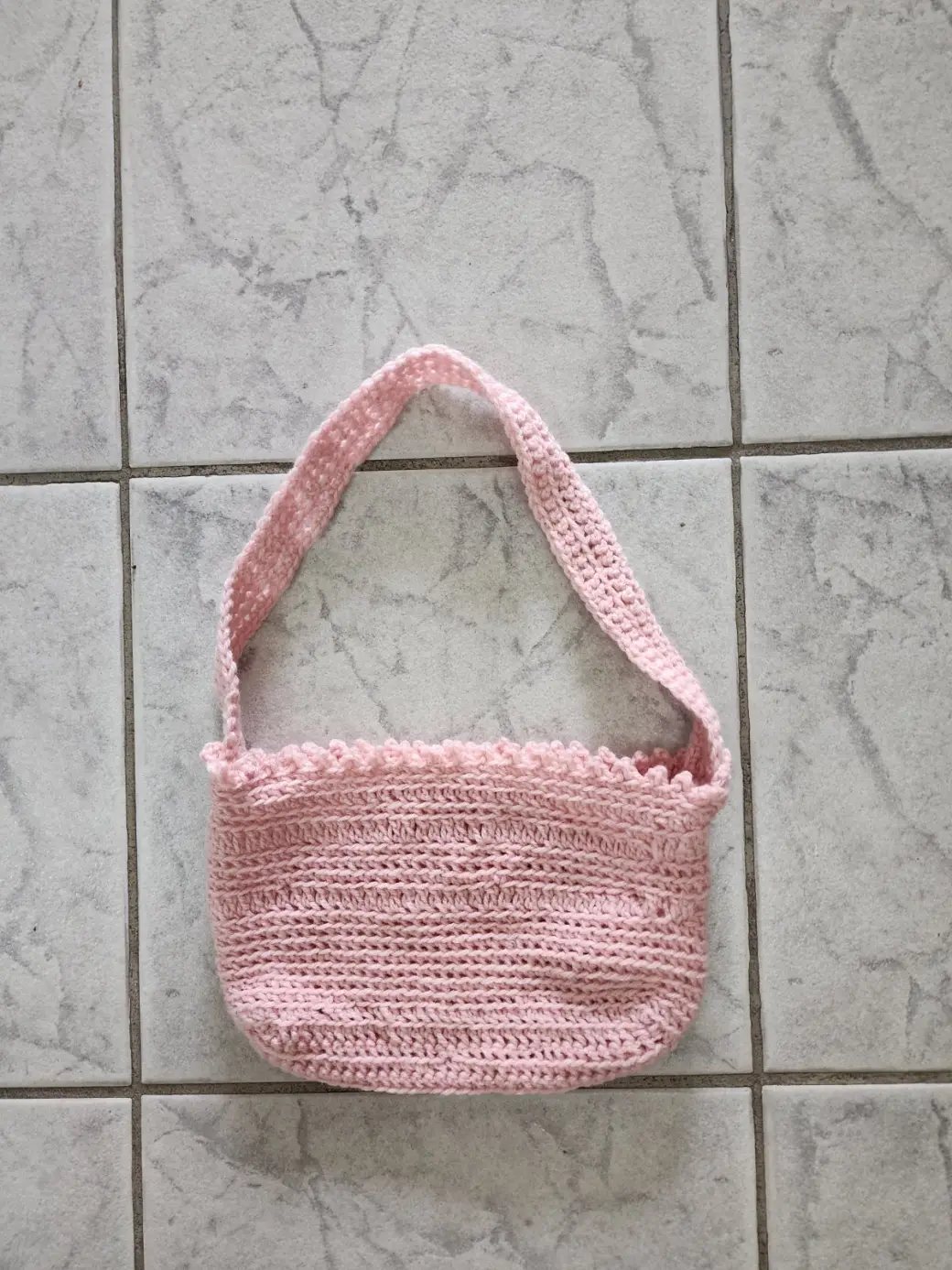 Pink Acrylic Crochet Handbag Version 1.0