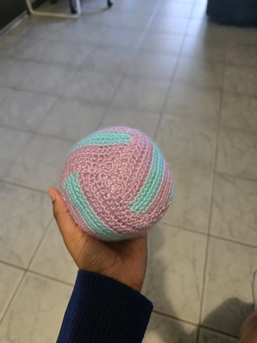 Crochet Purple and Blue Amigurimi Netball